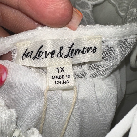 FOR LOVE AND LEMONS - Leighton Mini Dress - White, Size 1X - Picture 14 of 16